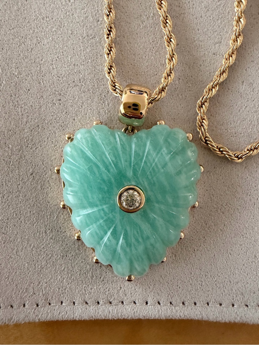 Thatch Malene Amazonite Heart Rope Necklace - Picture 2 of 3